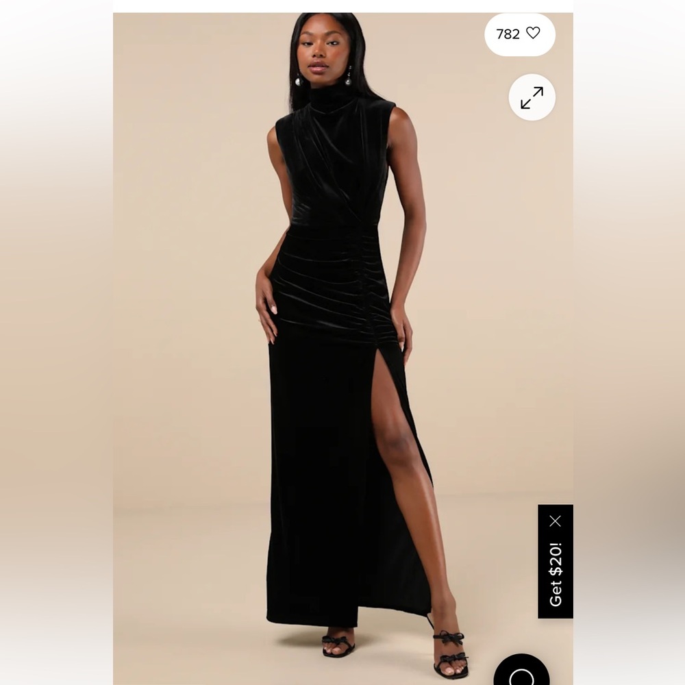 Elegant Black Velvet Evening Gown